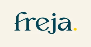 freja logo on a cream background.